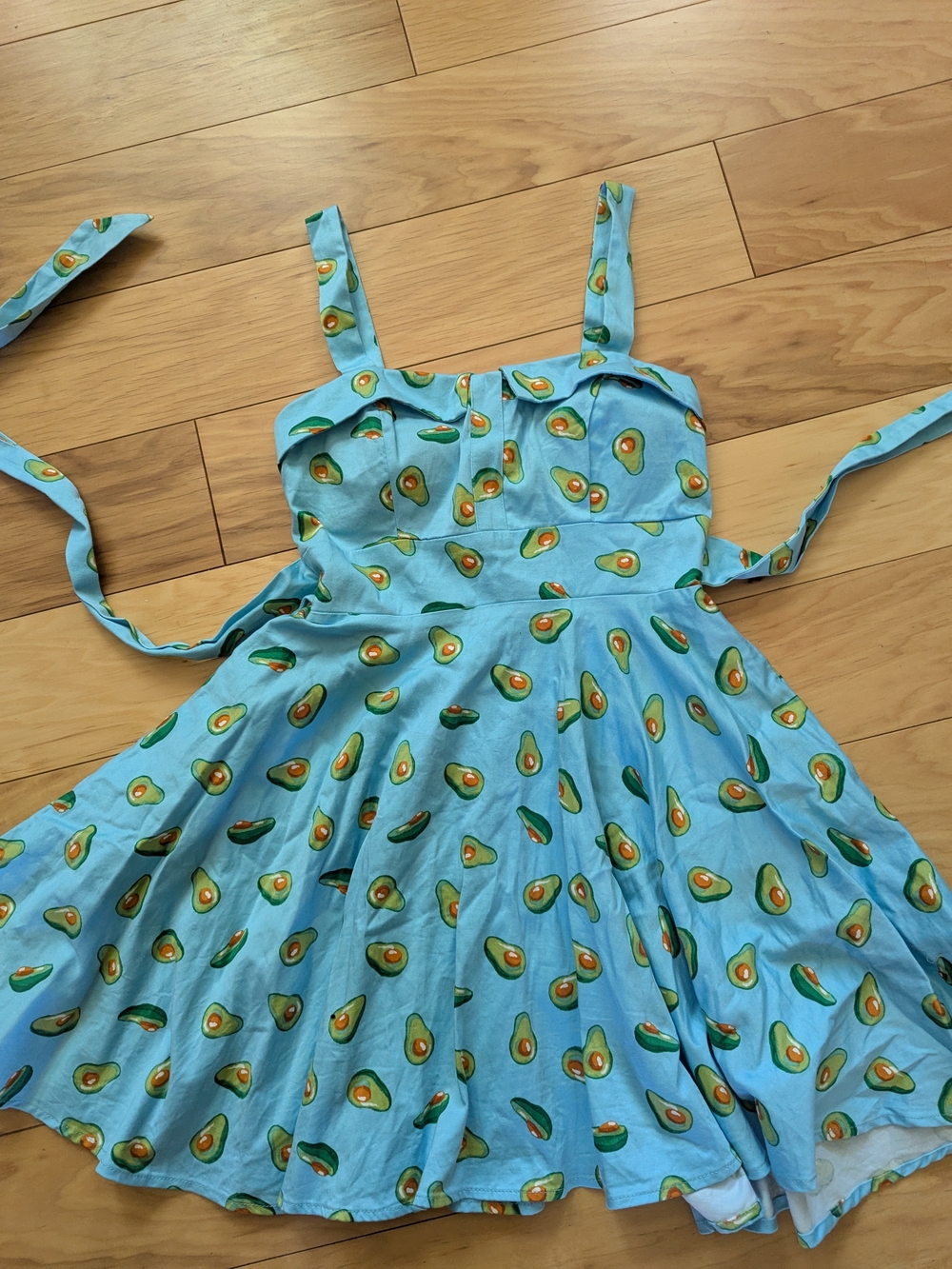 Aqua Blue Avocado Print Dress